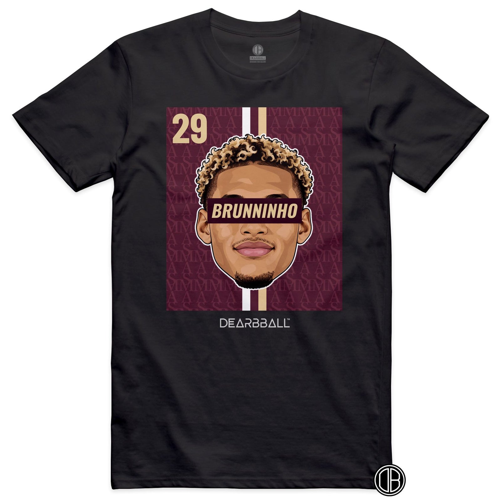 T-shirt DearBBall Football BRUNNINHO 29 AS Monaco Brunner Away - noir
