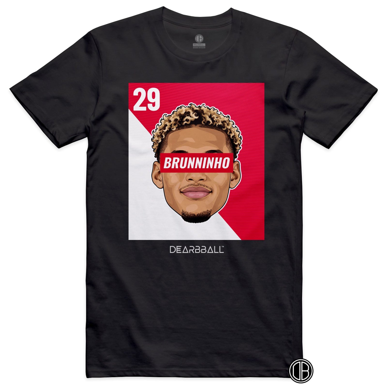 T-shirt DearBBall Football BRUNNINHO 29 AS Monaco Brunner Home - noir