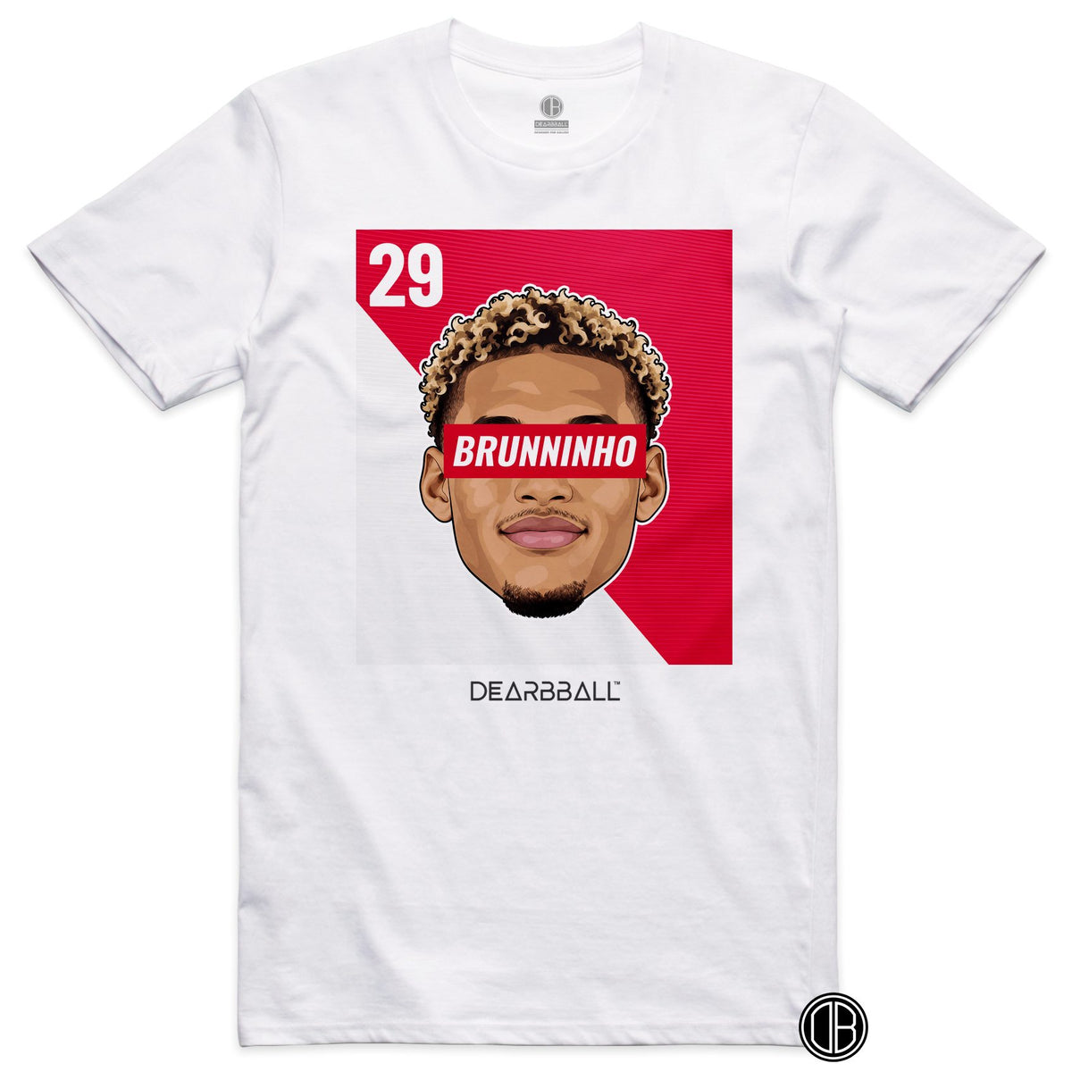 T-shirt DearBBall Football BRUNNINHO 29 AS Monaco Brunner Home - blanc
