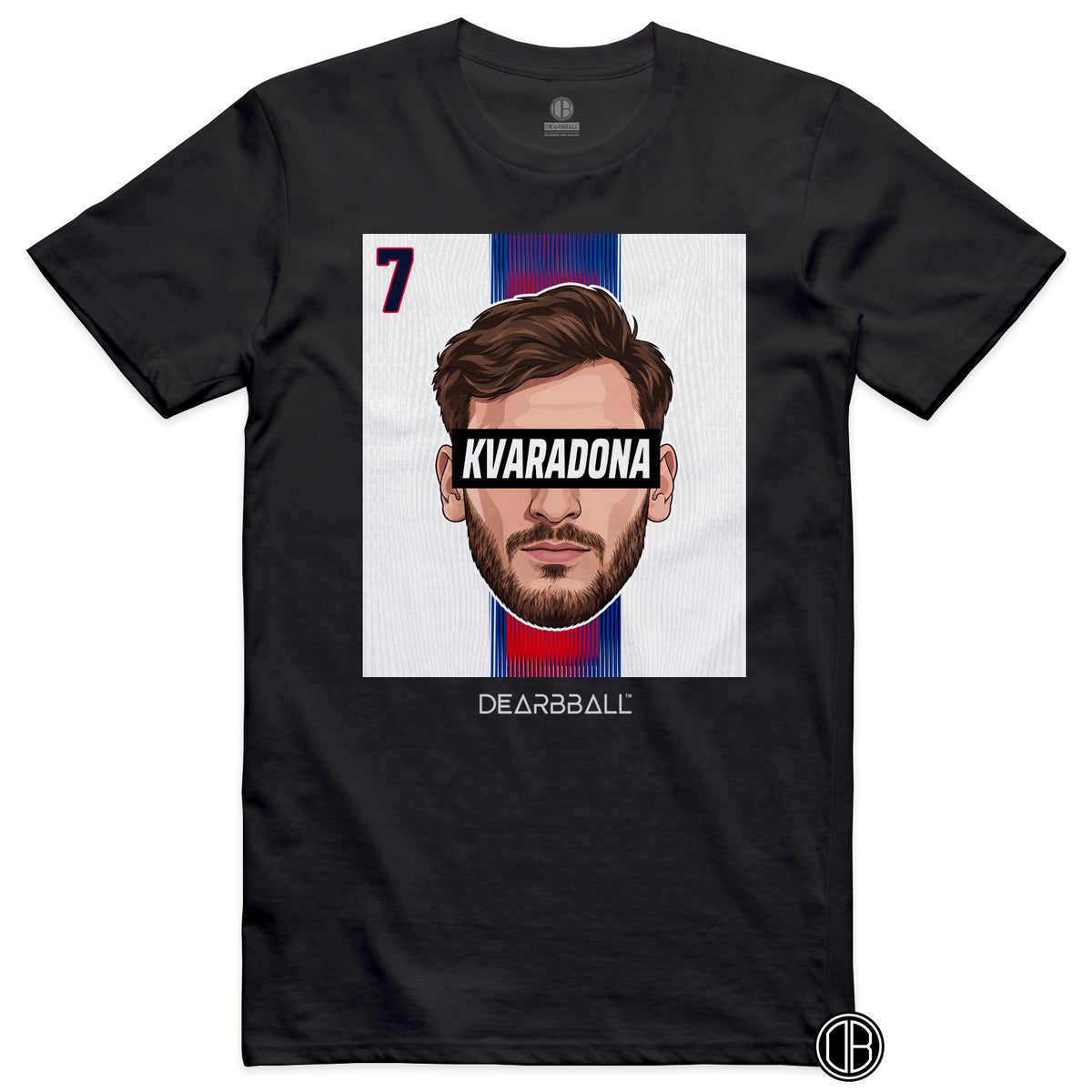 T-shirt DearBBall Football KVARADONA 7 PSG Kvaratskhelia Away - noir