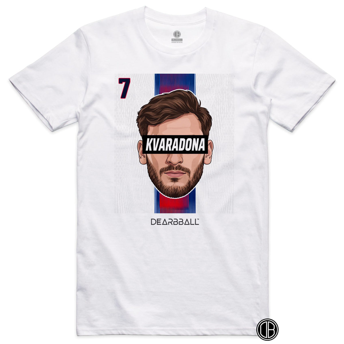 T-shirt DearBBall Football KVARADONA 7 PSG Kvaratskhelia Away - blanc