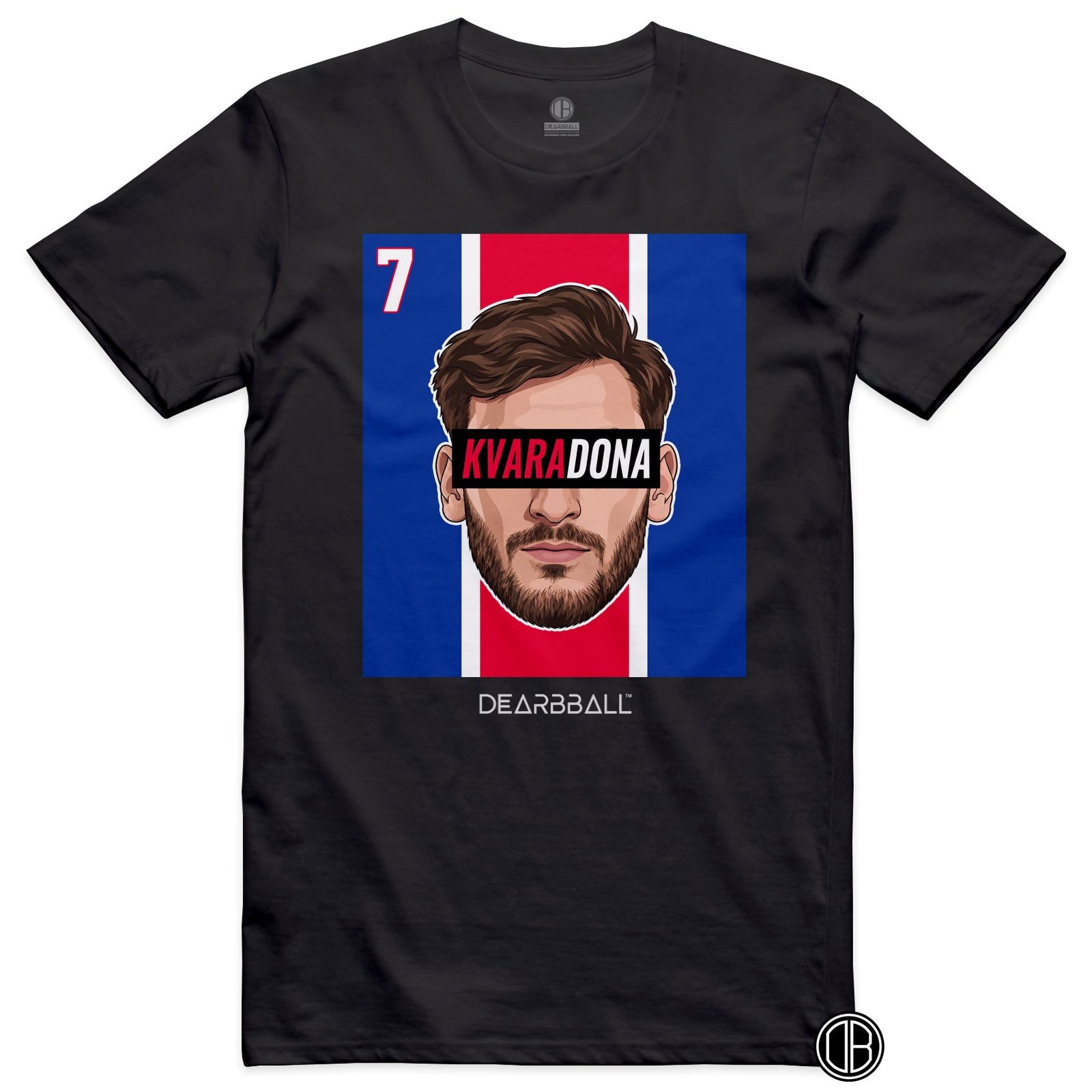 DearBBall Football – PSG – Kvaratskhelia PSG – PSG Home – T-shirt noir