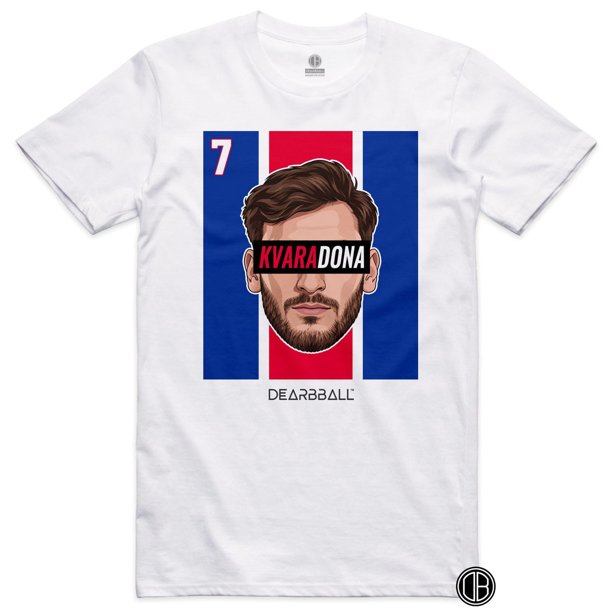 DearBBall Football – PSG – Kvaratskhelia PSG – PSG Home – T-shirt blanc