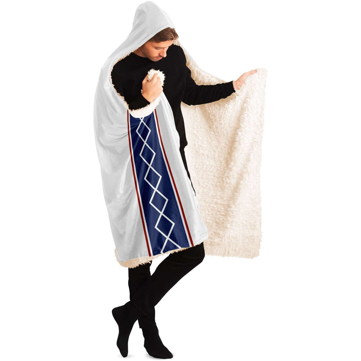 DearBBall 格子連帽衫 - 布魯克林城 白色和藍色