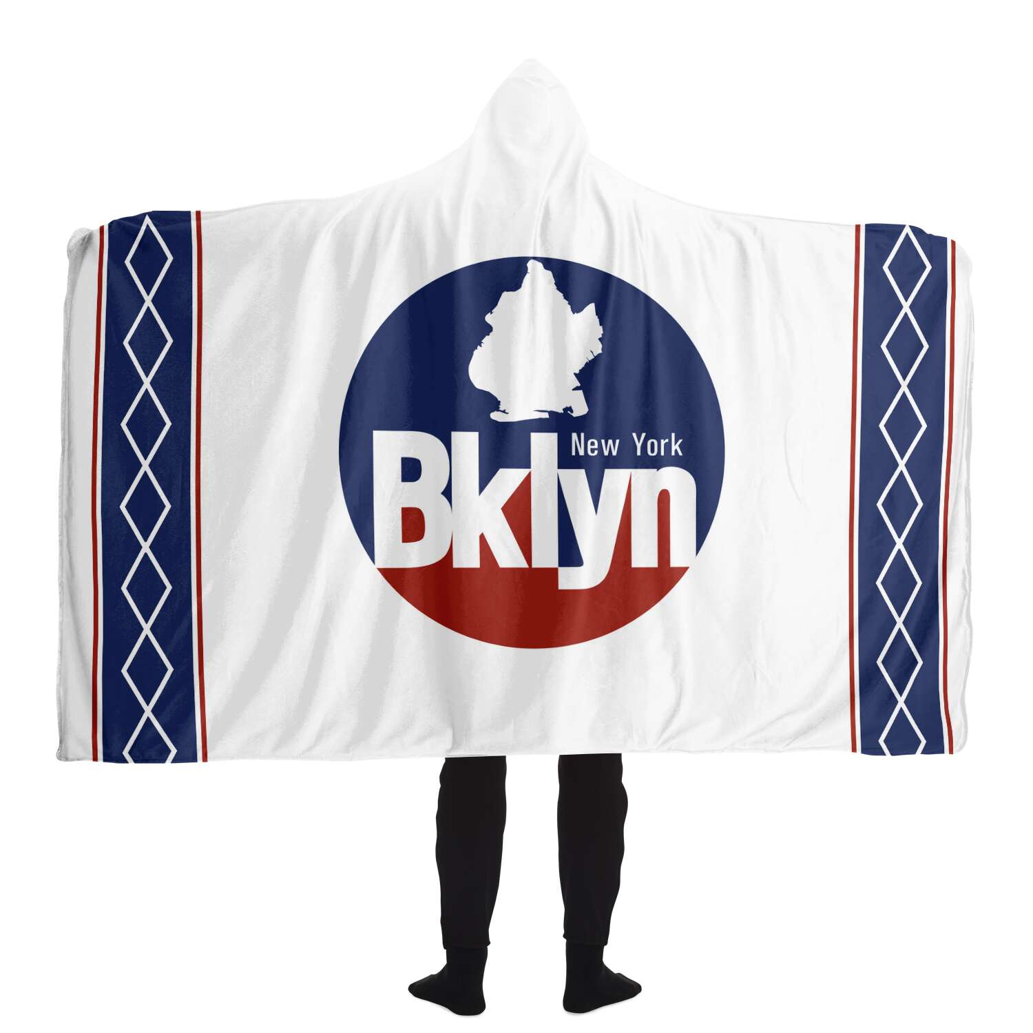 Sweat-shirt com capuz xadrez DearBBall - Cidade Bklyn Branco e Azul