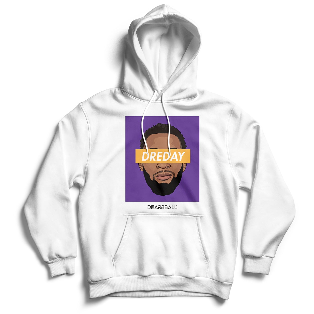 Andre Drummond Sweat à Capuche Bio - DRE DAY Purple Los Angeles Lakers Basketball Dearbball blanc
