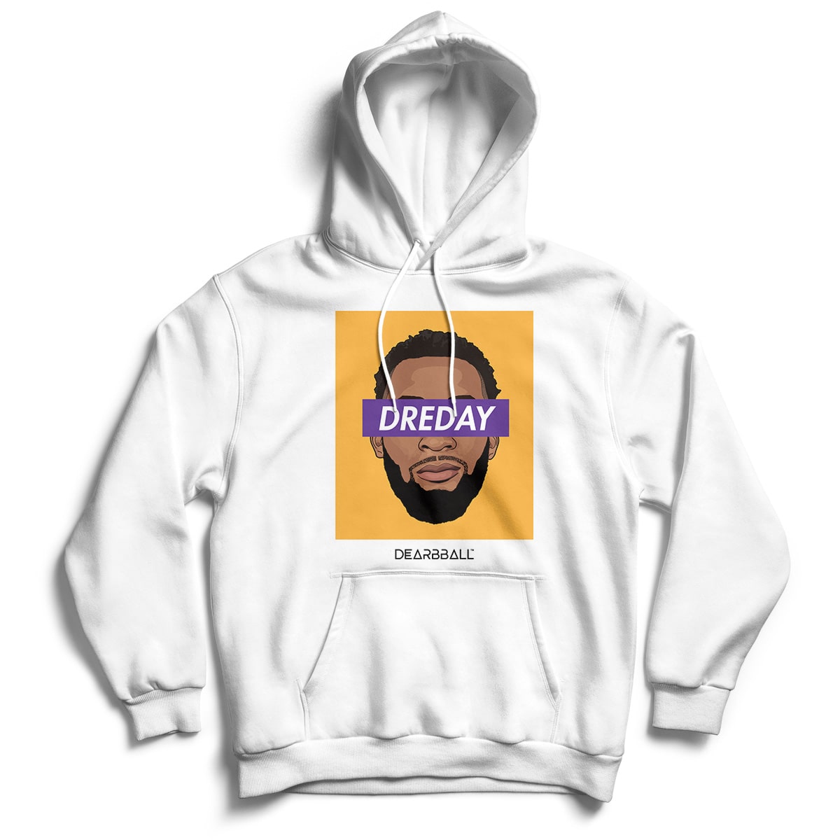 Andre Drummond Sweat à Capuche Bio - DRE DAY Yellow Los Angeles Lakers Basketball Dearbball blanc