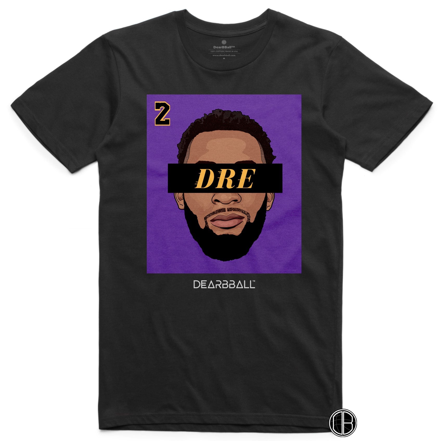 Andre Drummond T-Shirt Bio - DRE 2 Purple Los Angeles Lakers Basketball Dearbball blanc