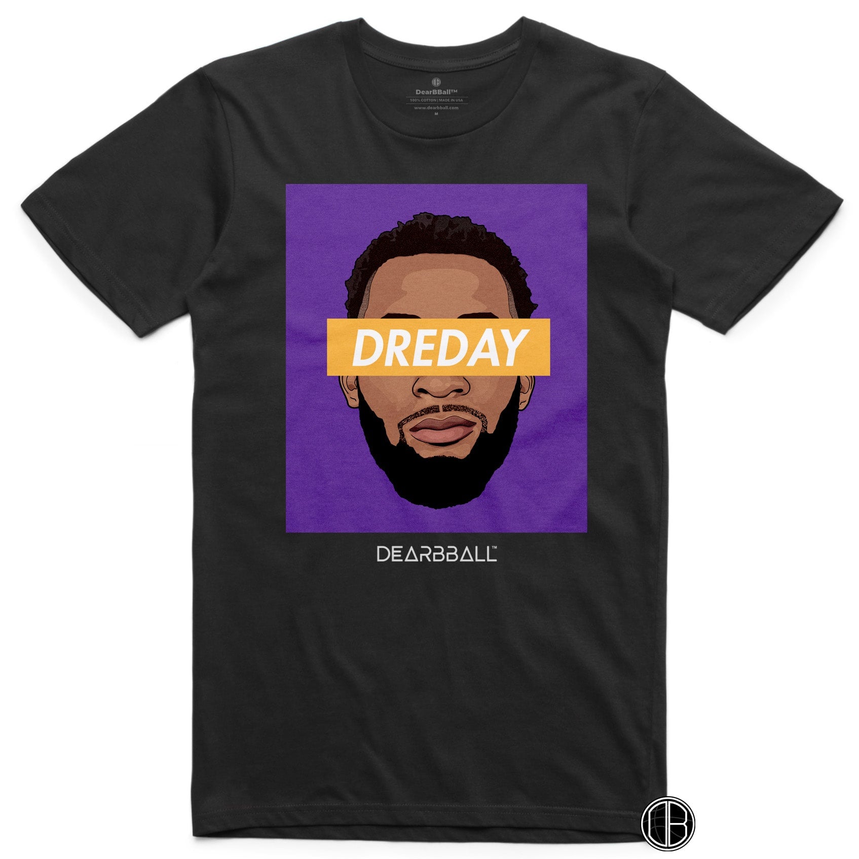 Andre Drummond T-Shirt Bio - DRE DAY Purple Los Angeles Lakers Basketball Dearbball blanc