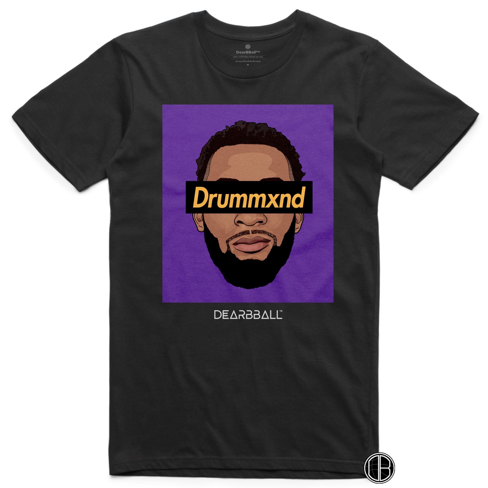 Andre Drummond T-Shirt Bio - Drummxnd LA Purple Los Angeles Lakers Basketball Dearbball blanc