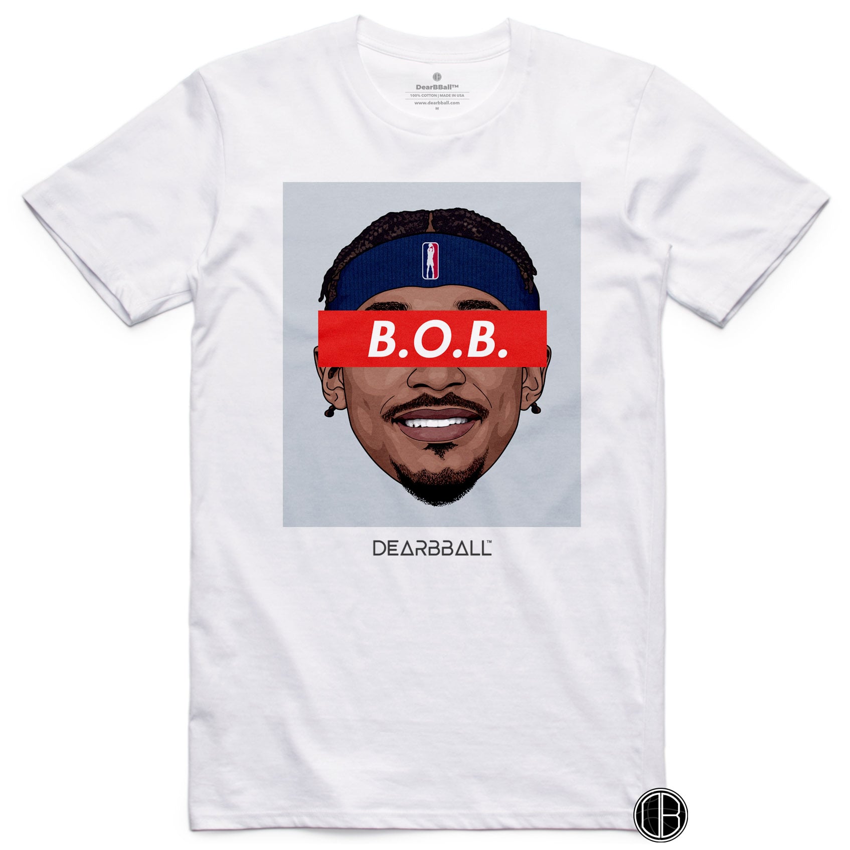 Bradley Beal T-Shirt Bio - B.O.B. Grey Washington Wizards Basketball Dearbball blanc