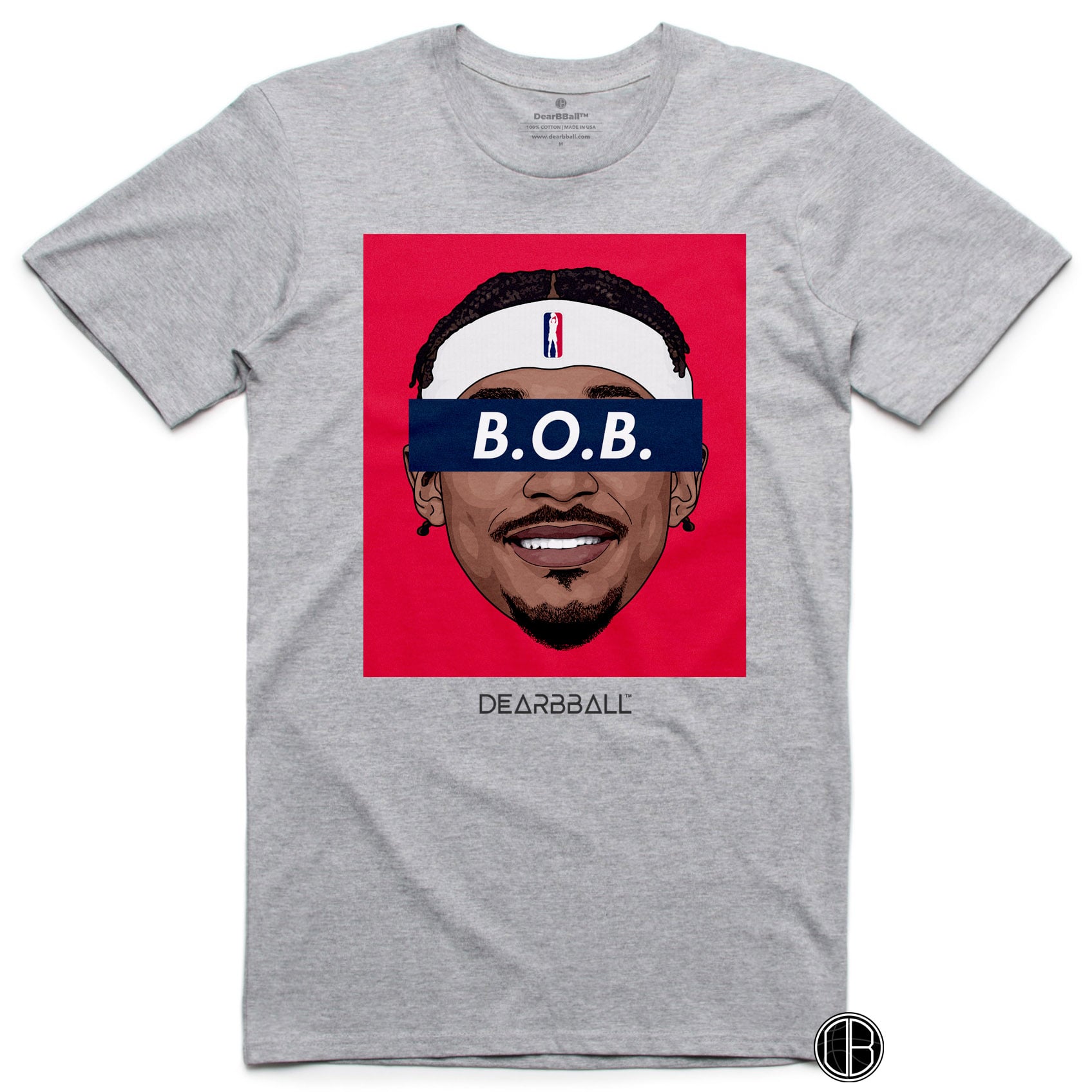 Bradley Beal T-Shirt Bio - B.O.B. Red Washington Wizards Basketball Dearbball blanc