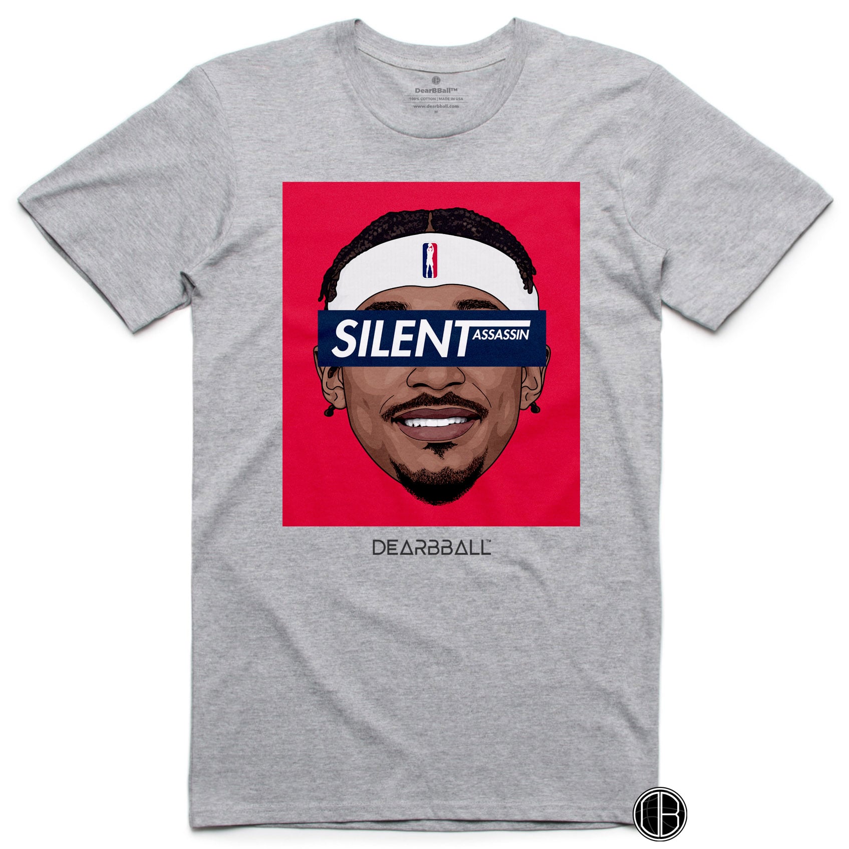 Bradley Beal T-Shirt Bio - Silent Assassin Red Washington Wizards Basketball Dearbball blanc