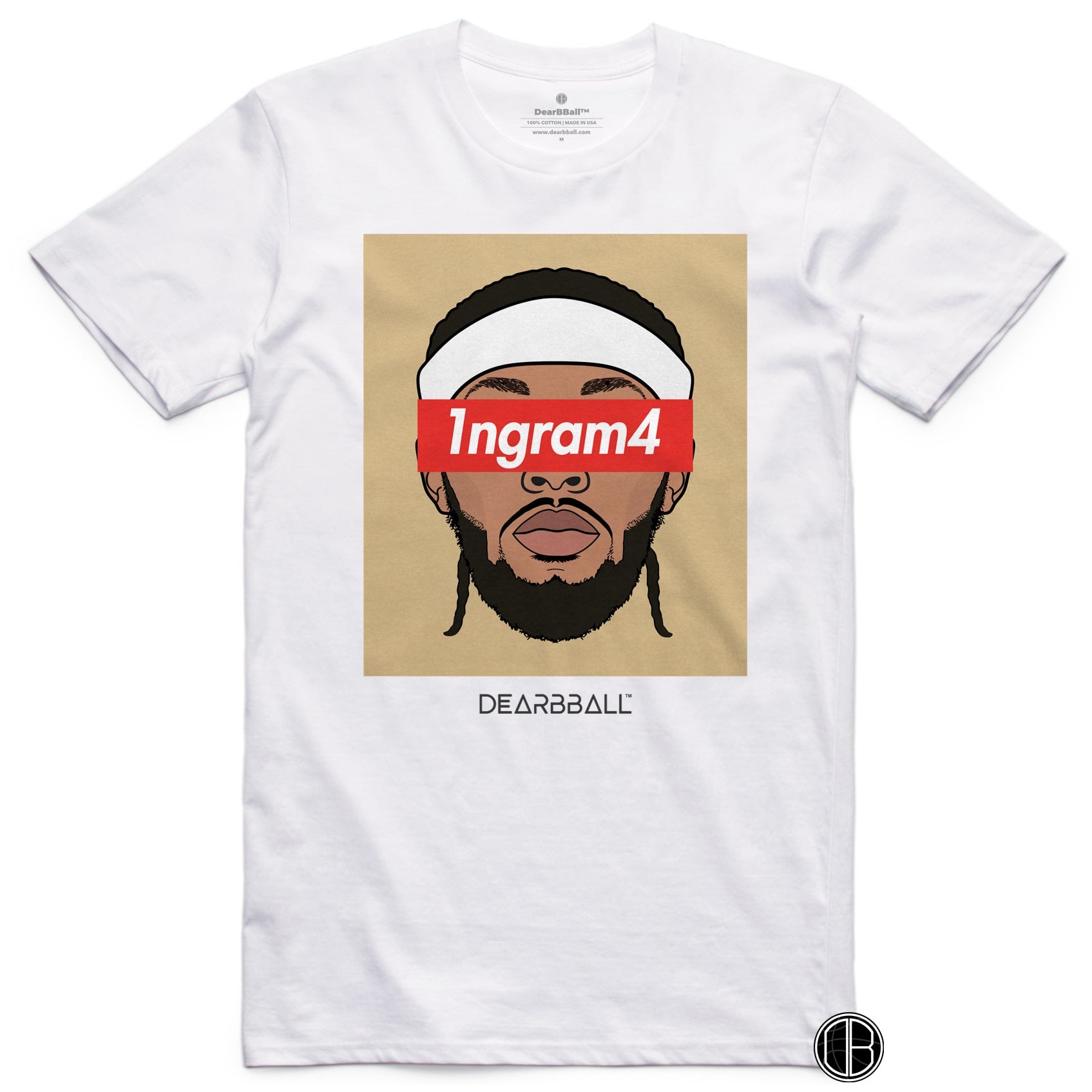 Brandon Ingram T-shirt Bio - 1ngram4 New Orleans Pelicans Basketball Dearbball blanc