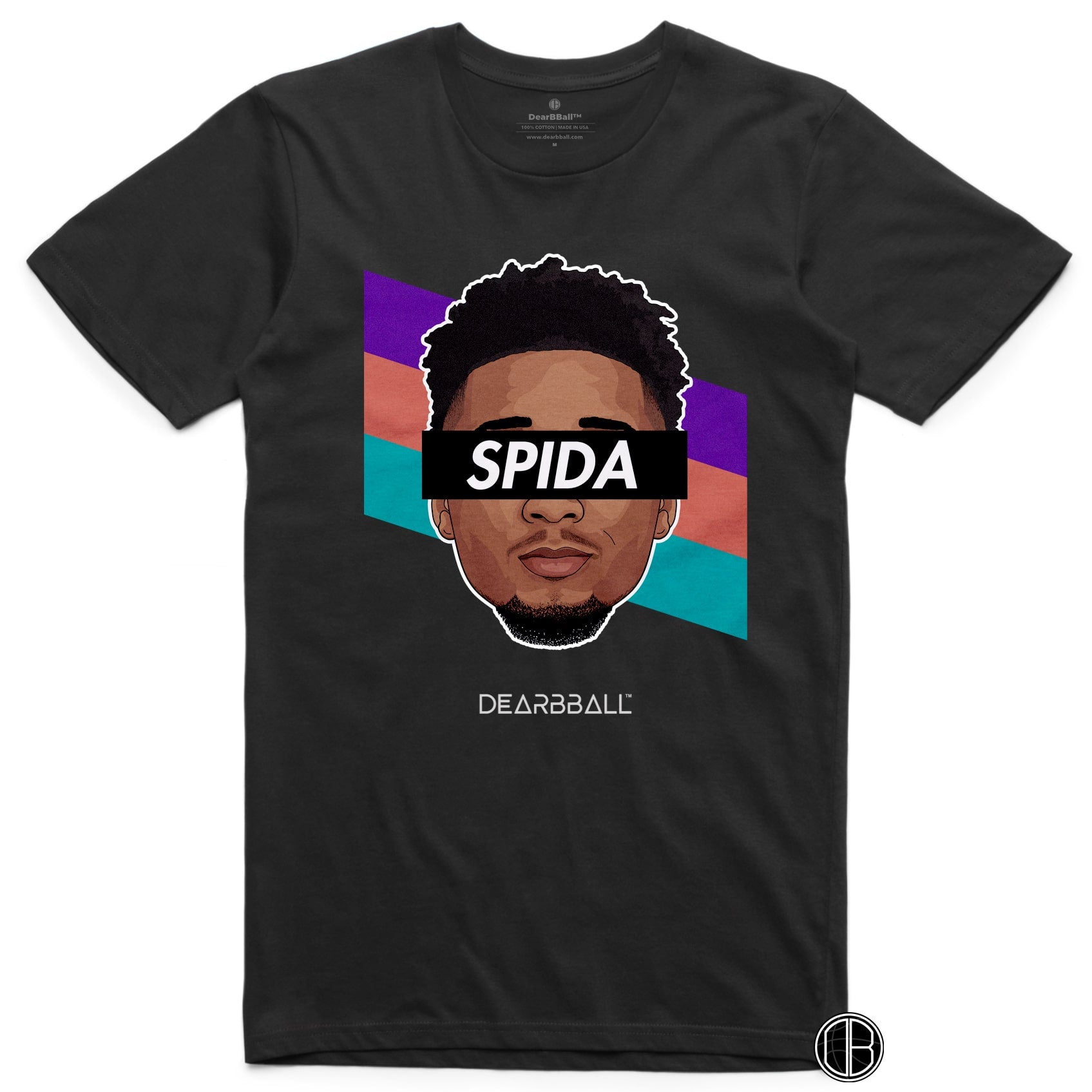 DONOVAN MITCHELL T - Shirt SPIDA Stripes Utah Jazz Basketball Dearbball black