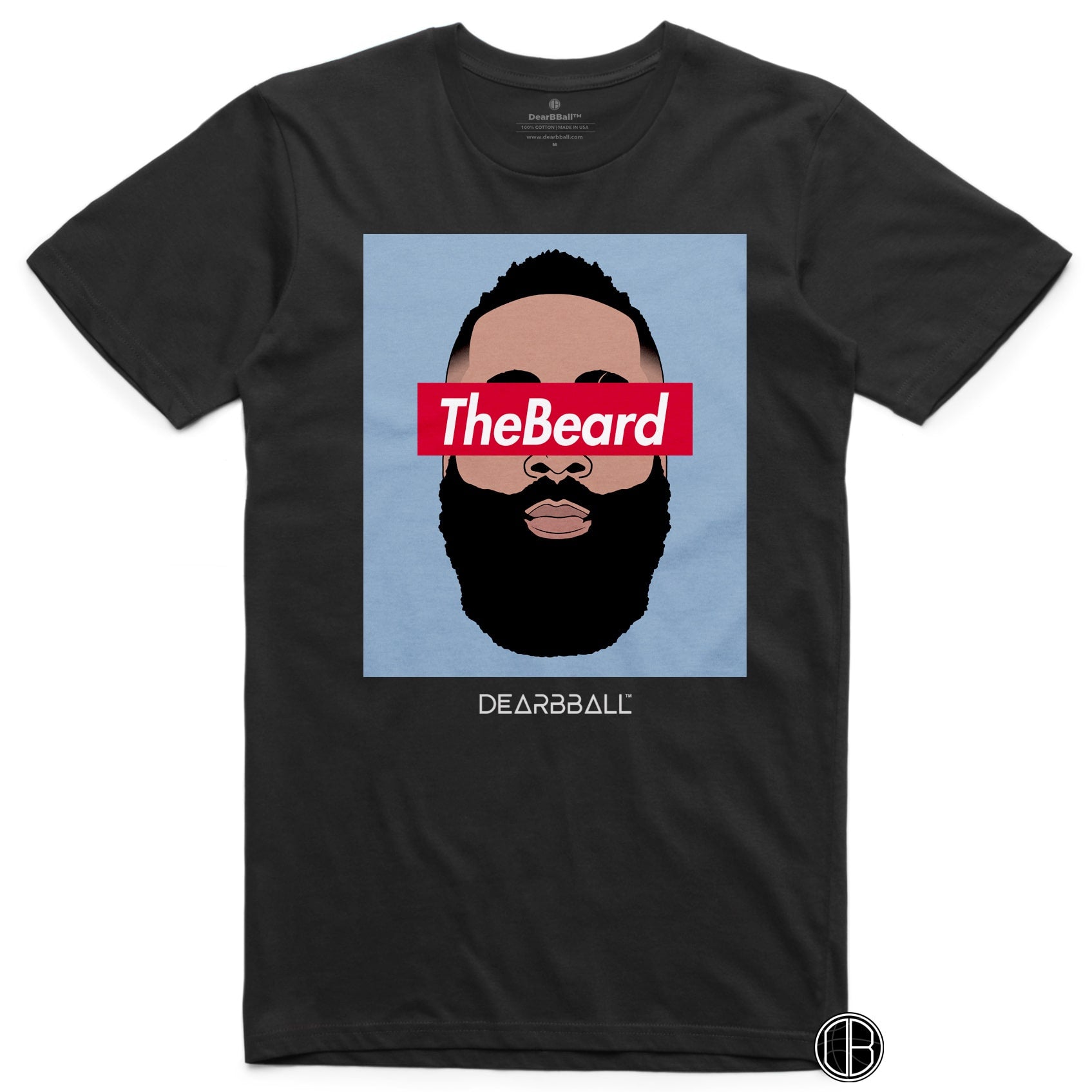 James Harden T-Shirt Bio - The Beard Blue Houston Rockets Basketball Dearbball blanc