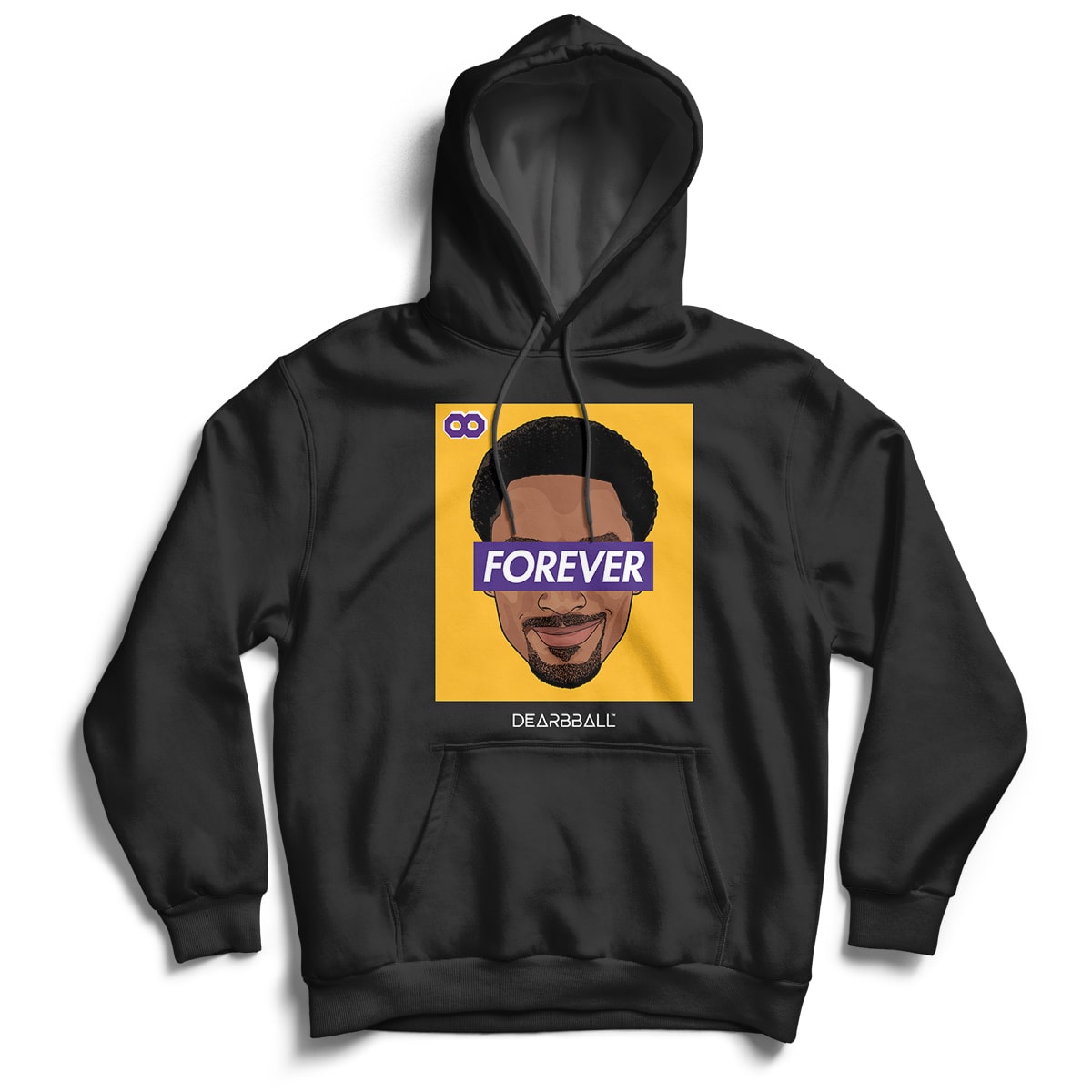 Kobe Bryant FOREVER Sweat à capuche - 8 Infinity Young Afro Gold Version Los Angeles Lakers Basketball Dearbball noir