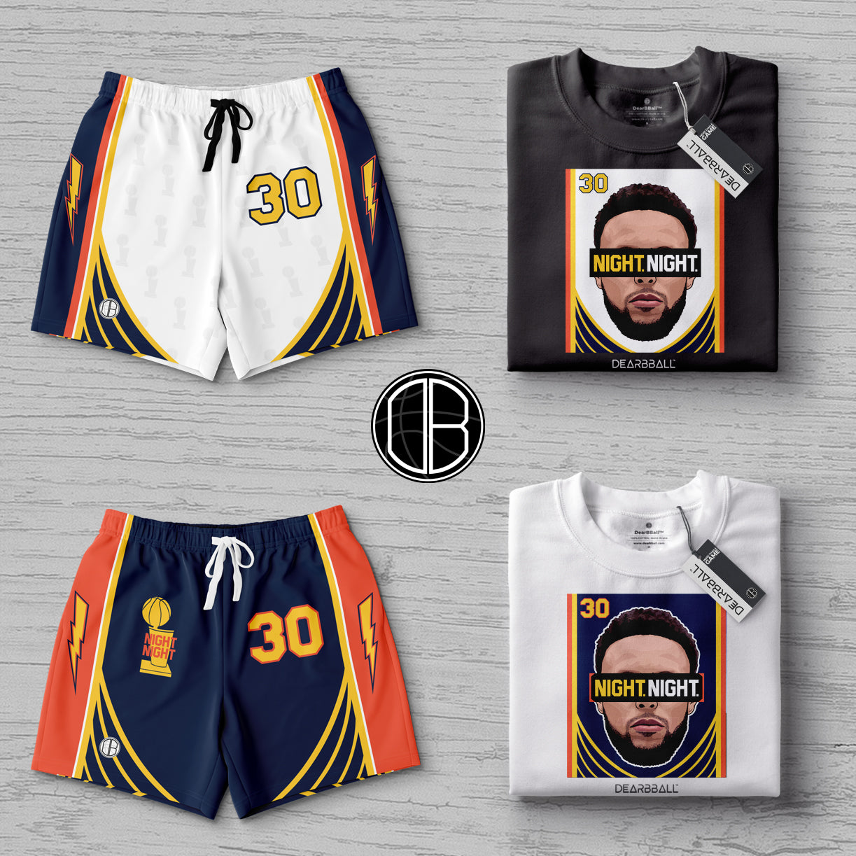 DearBBall Shorts- og T-skjorte-sett med 2 shorts - NIGHT NIGHT Edition