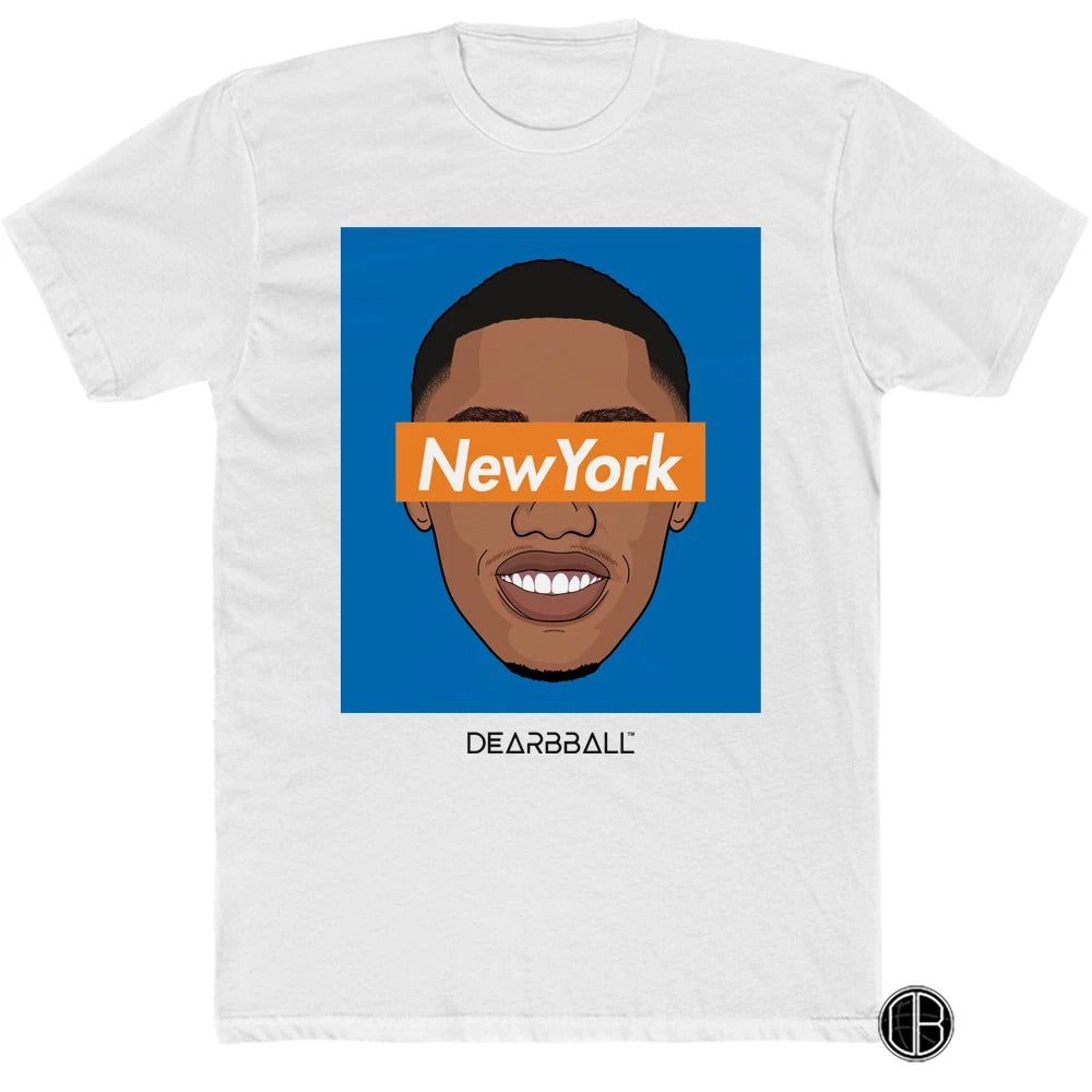 RJ Barrett T-Shirt Bio - New York NY Blue Supremacy New York Knicks Basketball Dearbball blanc