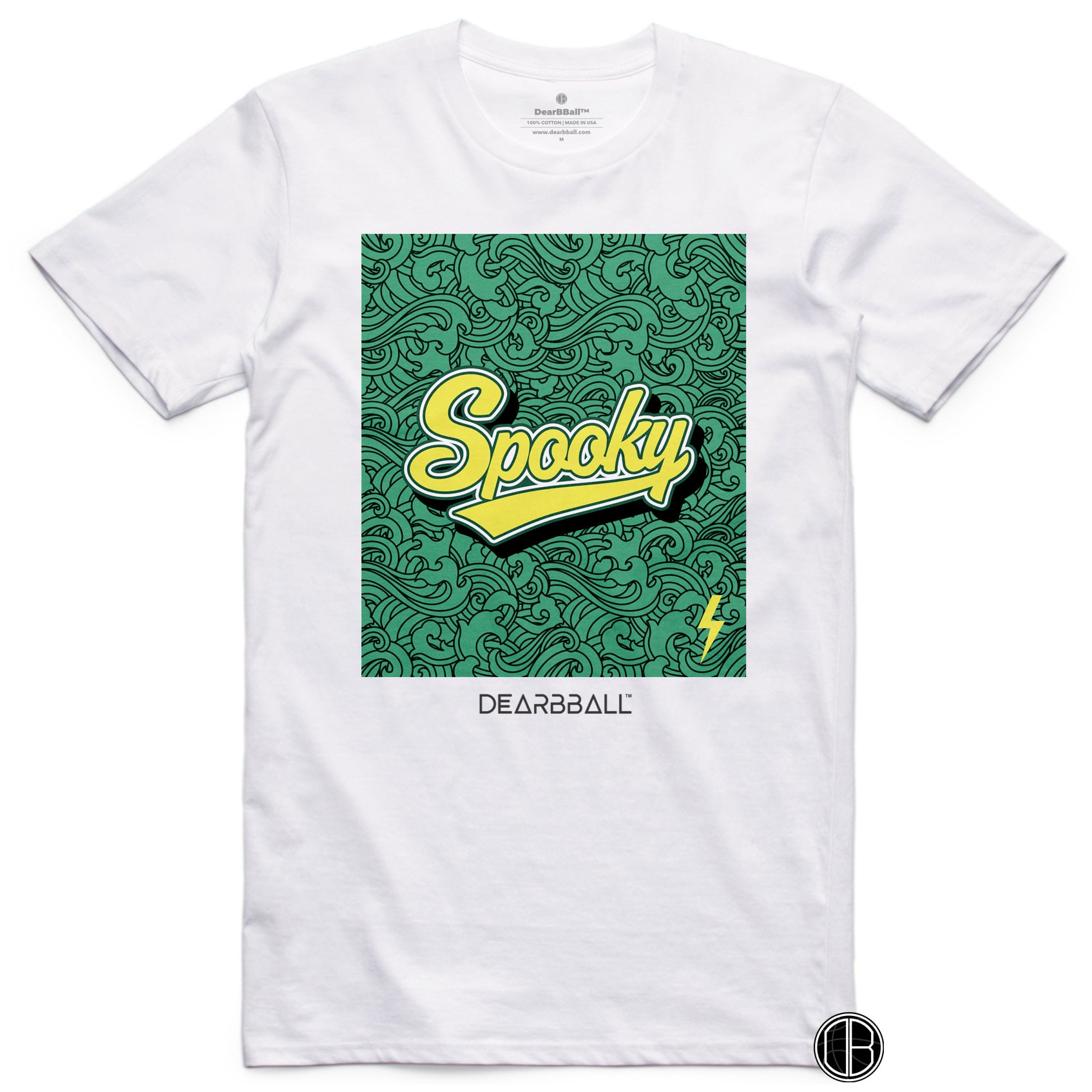 Spooky Green Square T-Shirt White Dearbball Gabby Williams