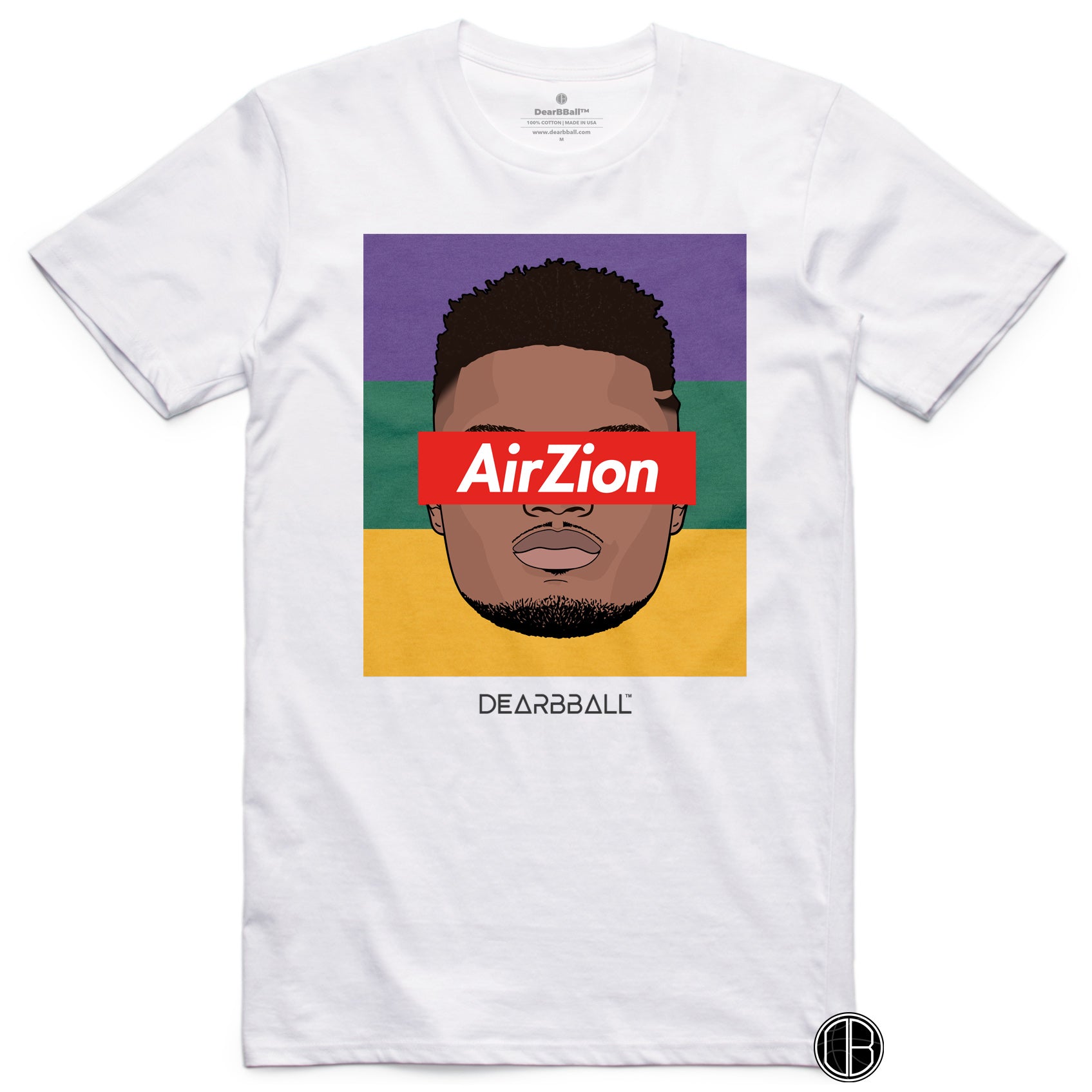 Zion Williamson T-Shirt Bio - AirZion Tricolor Supremacy New Orleans Pelicans Basketball Dearbball blanc