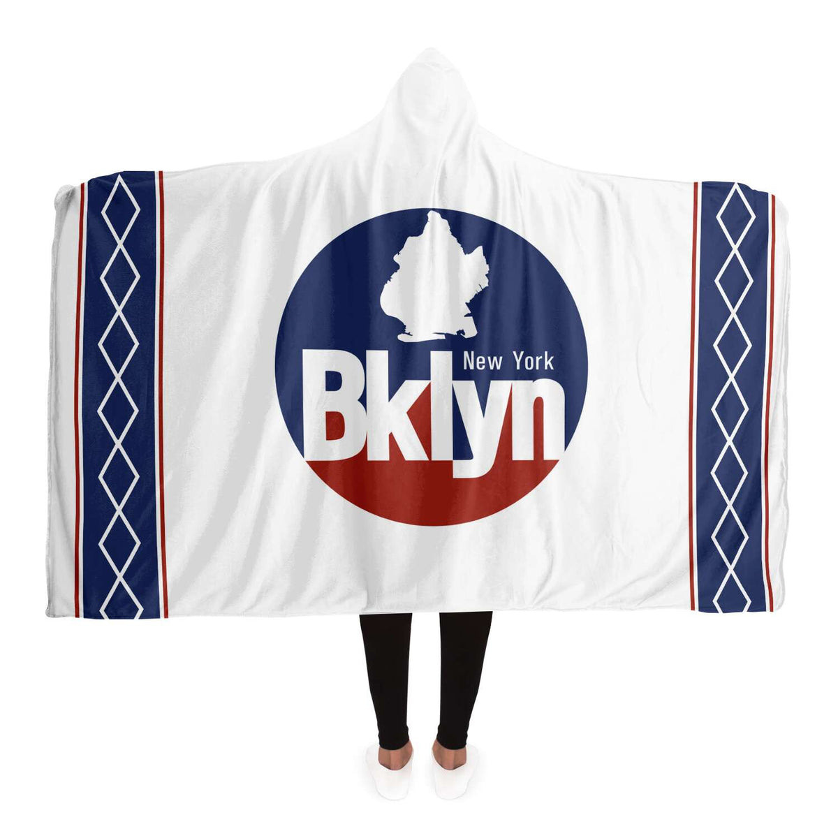 DearBBall 格子連帽衫 - 布魯克林城 白色和藍色