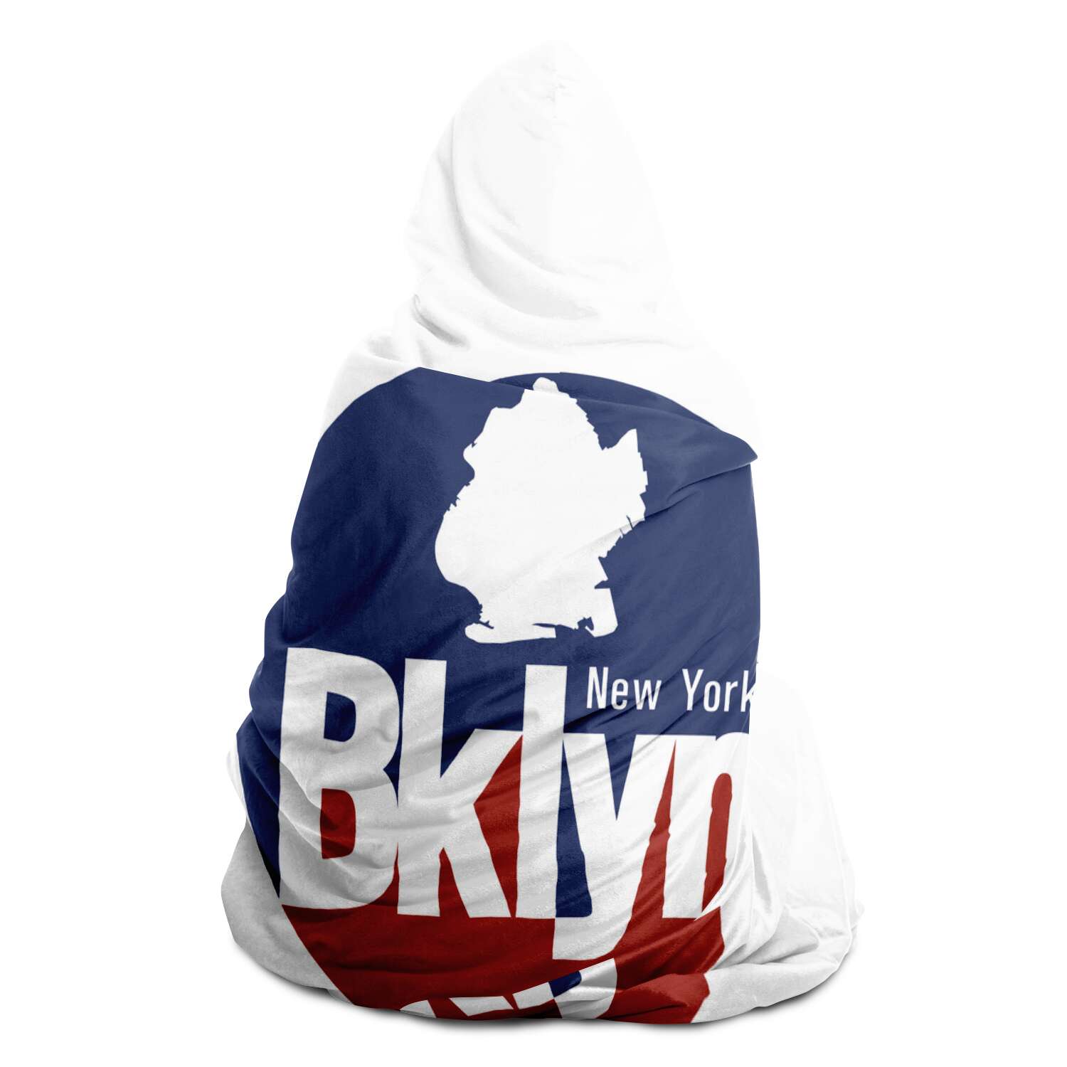 Sweat-shirt com capuz xadrez DearBBall - Cidade Bklyn Branco e Azul
